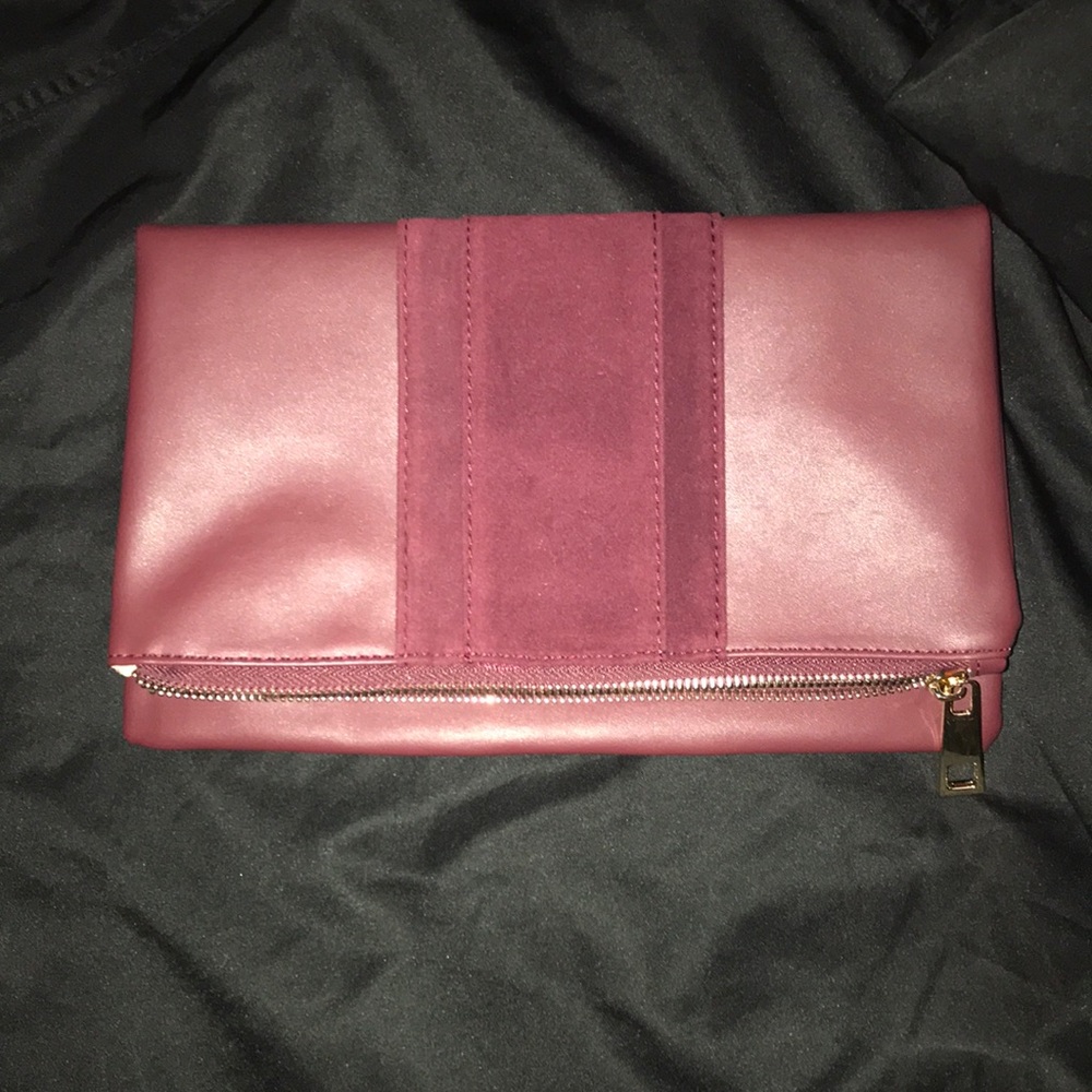 Burgundy clutch